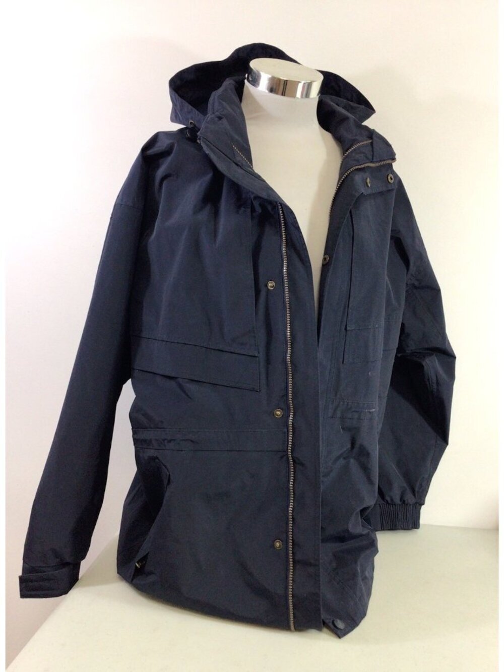 Landmark Jacket Waterproof Hooded Snap Pocket Mens Large